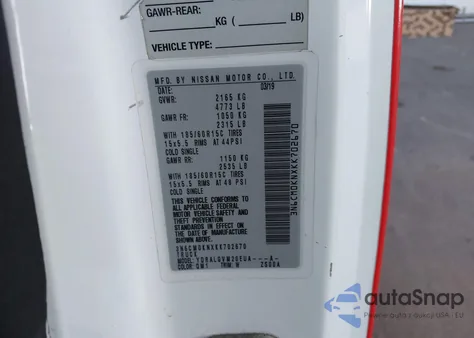 2019 Nissan Nv200 Sv из США, поврежденный, VIN 3N6CM0KNXKK702670